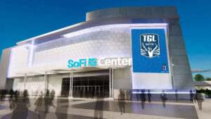 A front view rendering of SoFi Center in Palm Beach Gardens